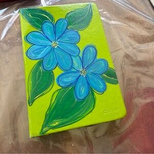Green and Blue Hand Painted Floral Notebook  🌼